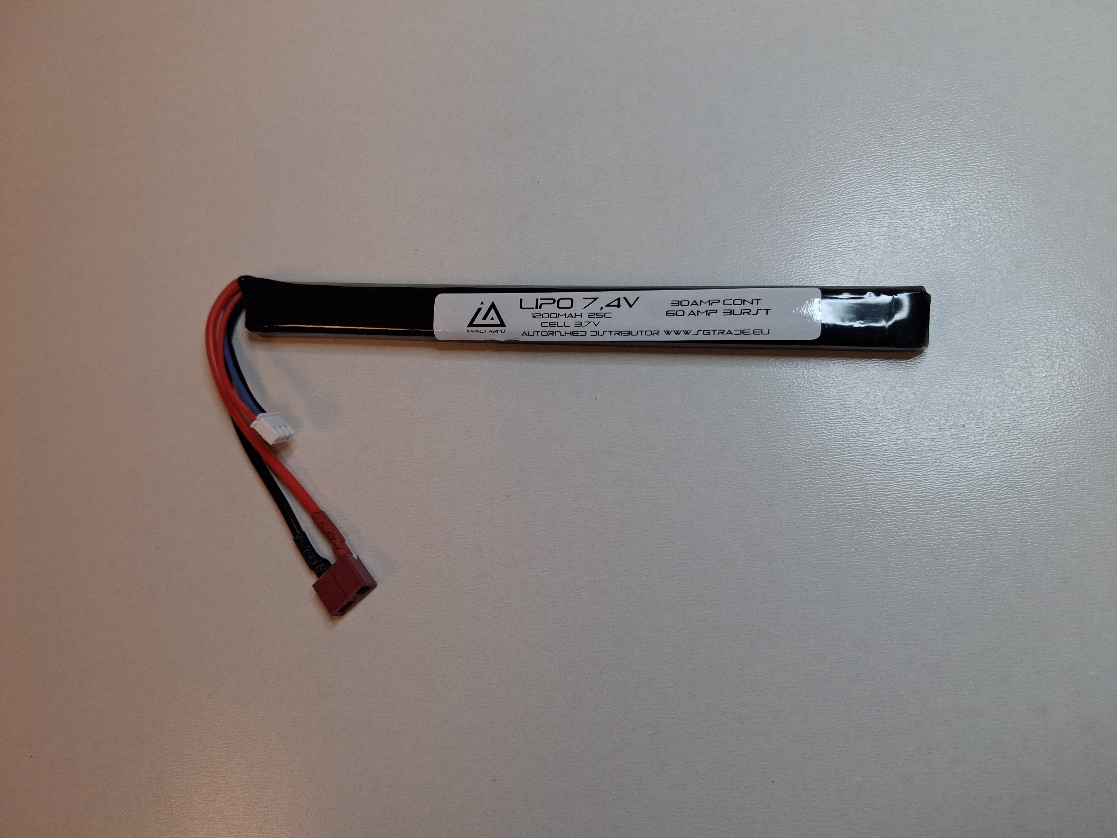 Impact arms 7,4v 1200mah lipo deans